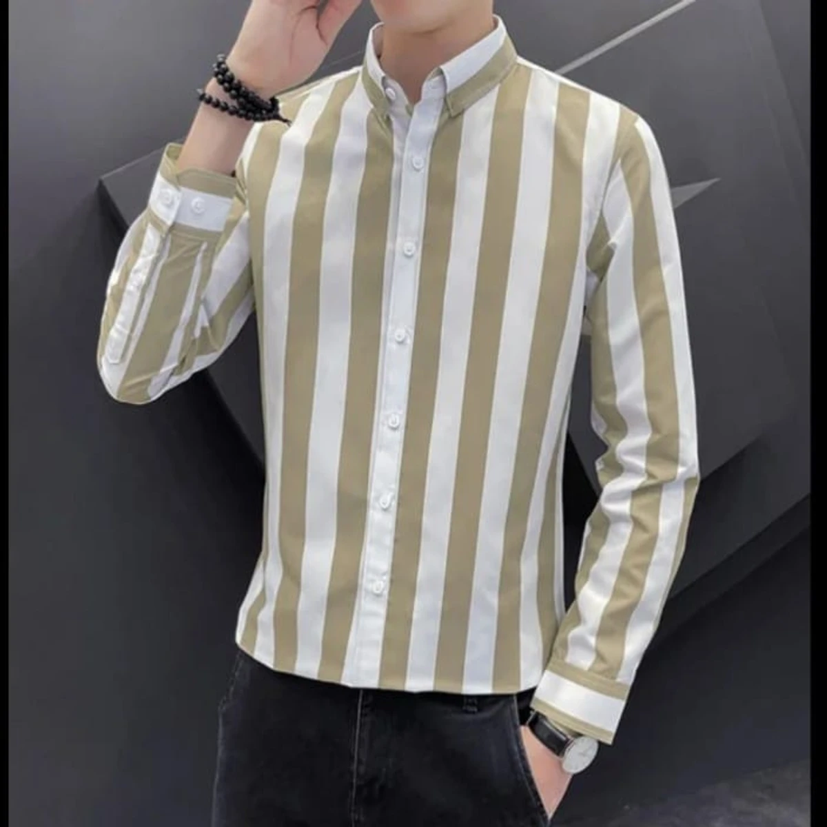 Men`s Exclusive Cotton Step Shirt (Long sleeve)