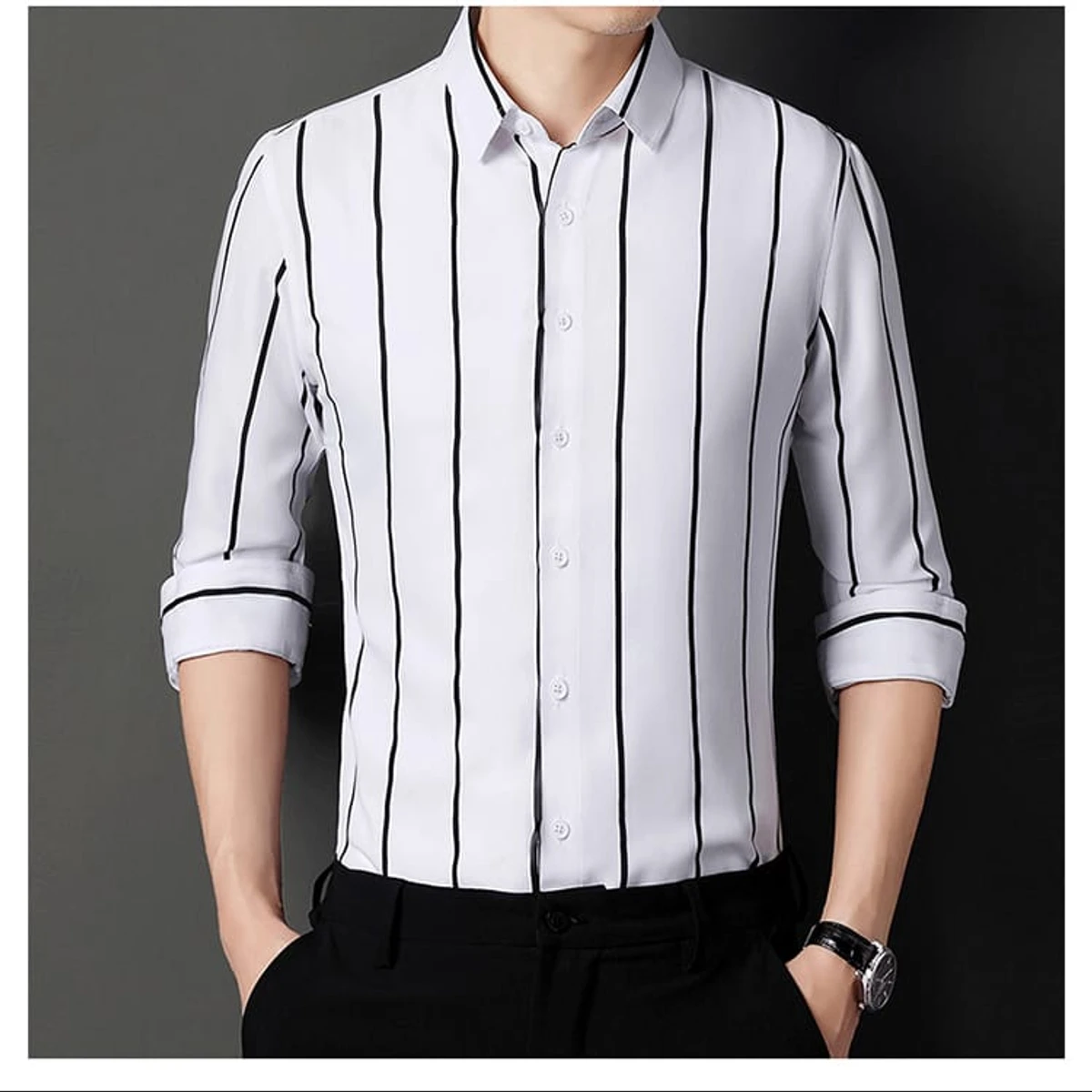 Men`s Exclusive Cotton Step Shirt (Long sleeve)